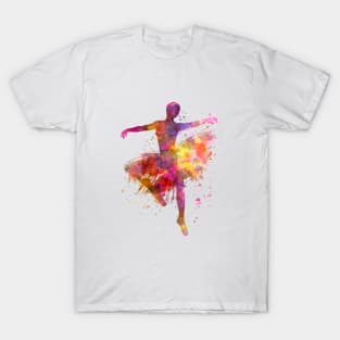 Classical ballet girl in watercolor T-Shirt